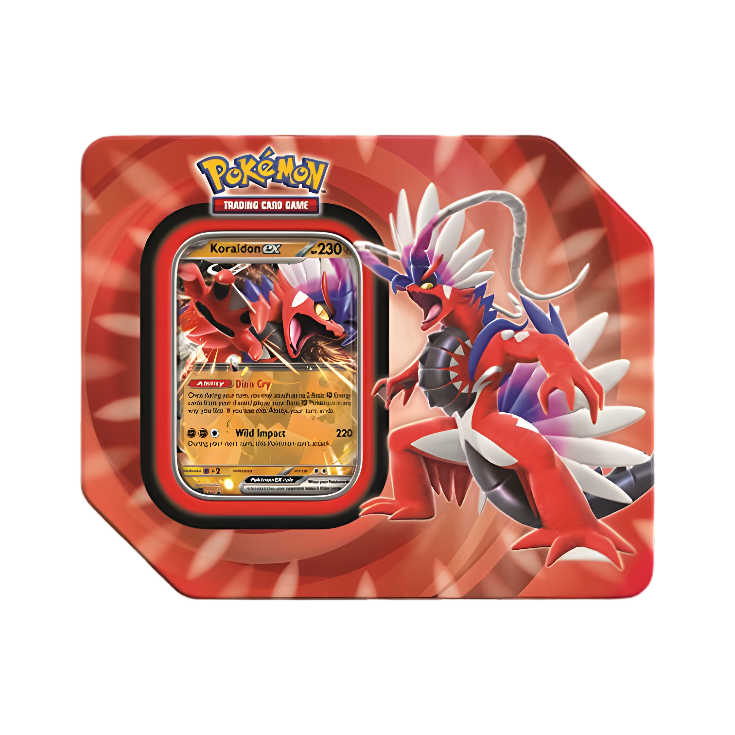Boîte métal Pokémon Koraidon EX, avec carte promo Koraidon EX et boosters, idéale pour les collectionneurs et joueurs du JCC Pokémon.