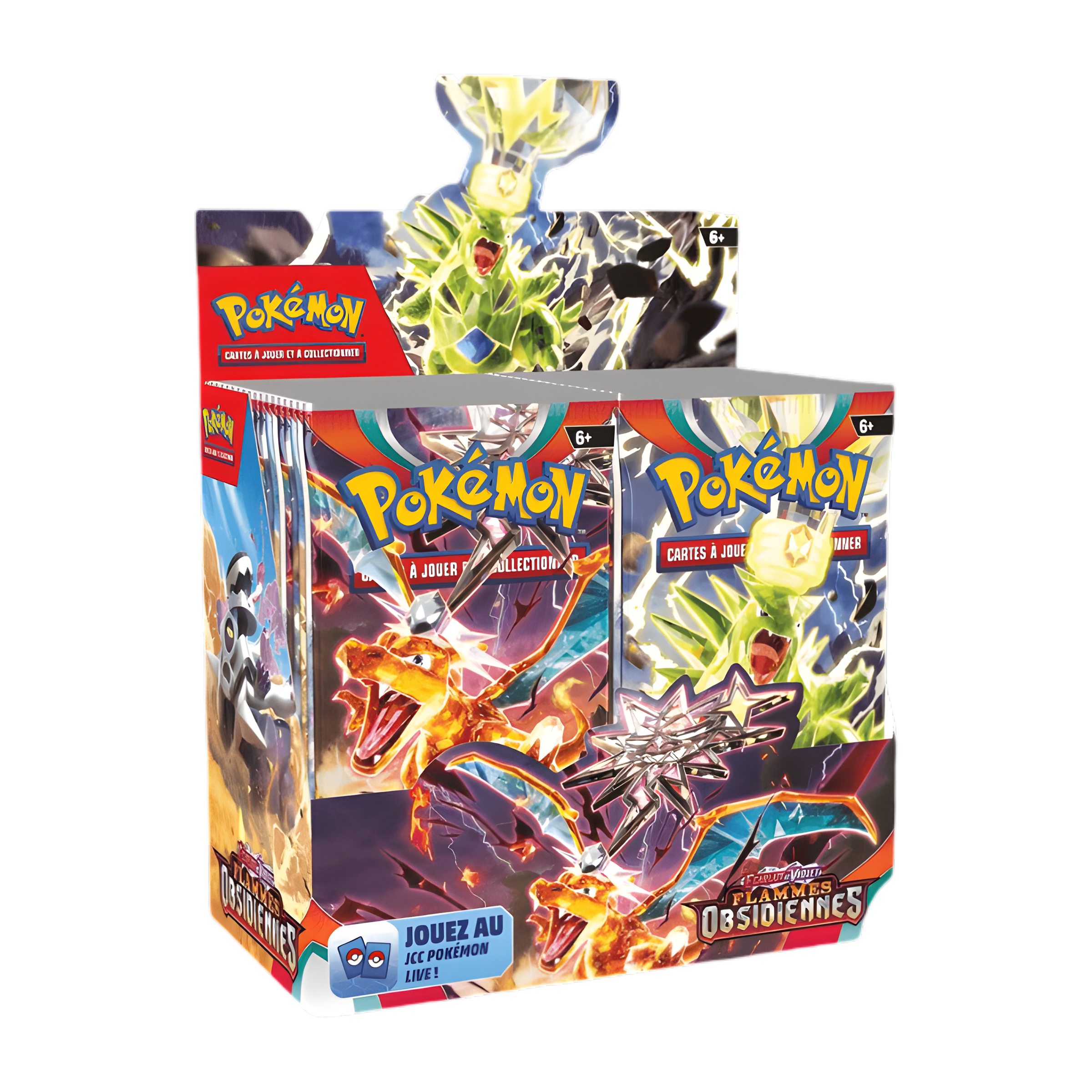 Display Pokémon Flammes Obsidiennes Écarlate et Violet, boîte de boosters pour cartes à jouer et collectionner