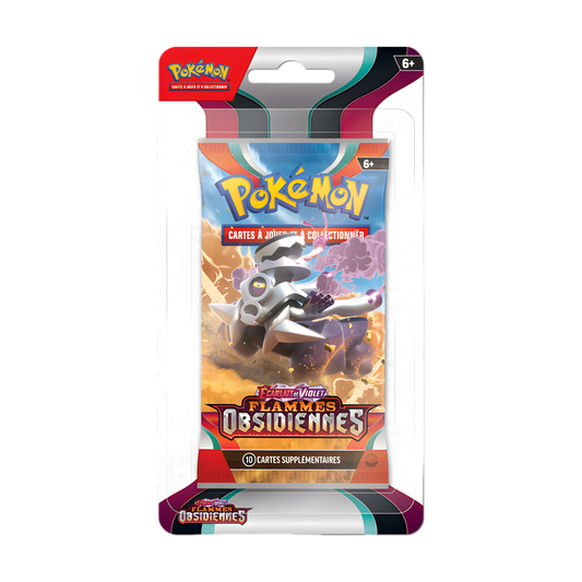 Blister Pokémon Écarlate et Violet Flammes Obsidiennes avec Cerbottine, booster de 10 cartes à jouer et collectionner