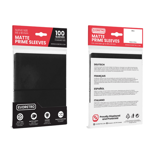 Protèges-cartes noirs mats EVORETRO 66x91mm, paquet de 100 sleeves pour cartes Pokémon, Magic et jeux de cartes à collectionner
